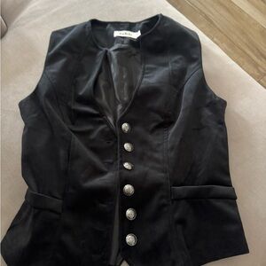 CAbi Black Buttoned Vest